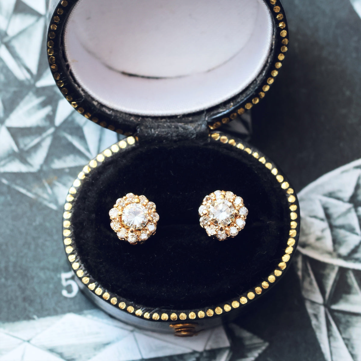 Glitterball Diamond Cluster Earrings