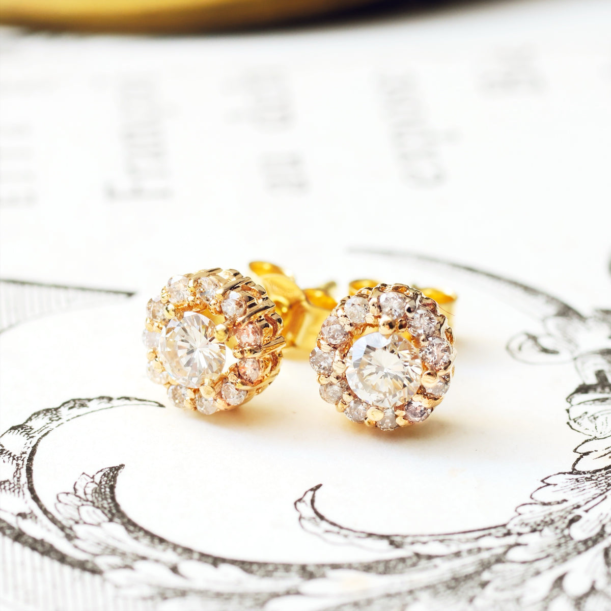 Glitterball Diamond Cluster Earrings