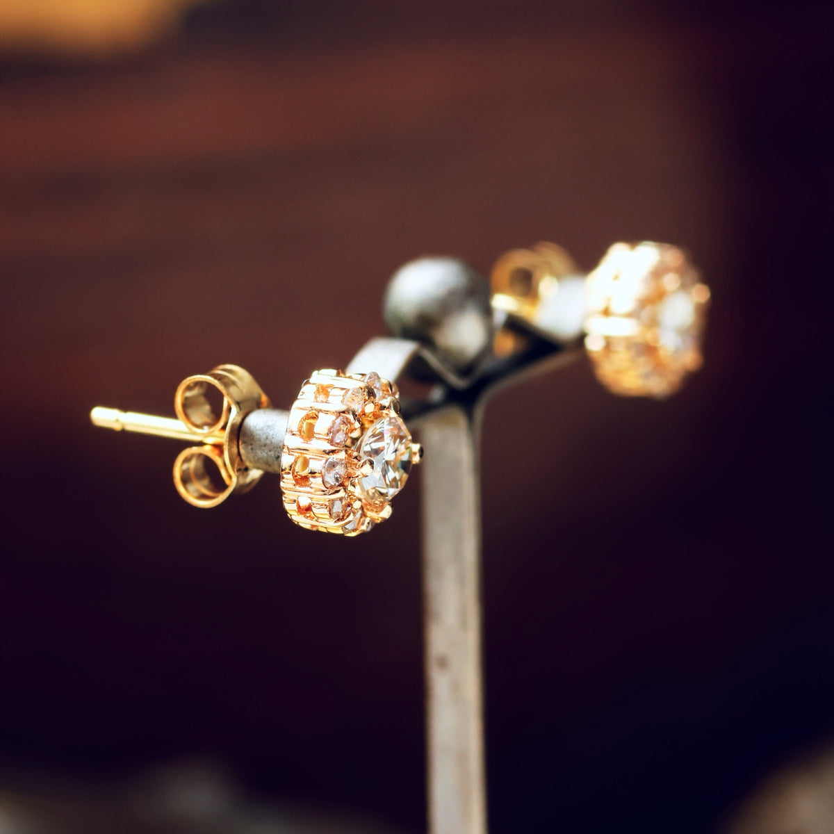 Glitterball Diamond Cluster Earrings