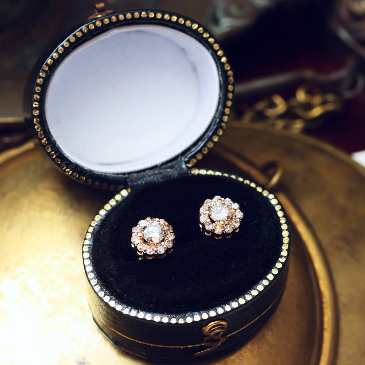 Glitterball Diamond Cluster Earrings