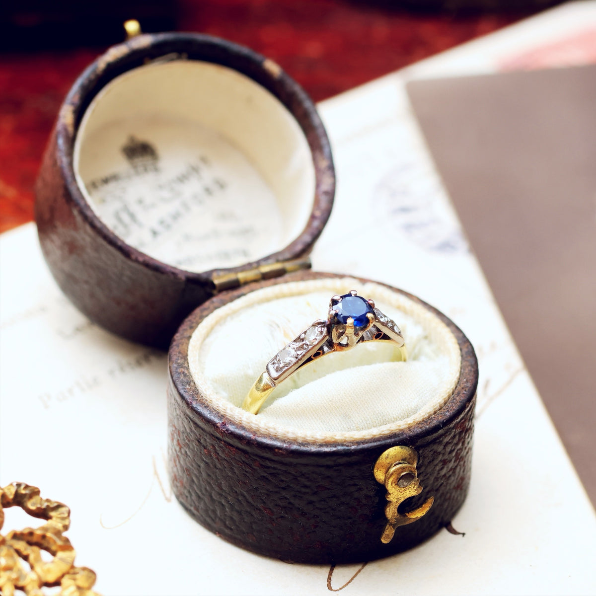 Pretty Vintage Sapphire & Diamond Engagement Ring