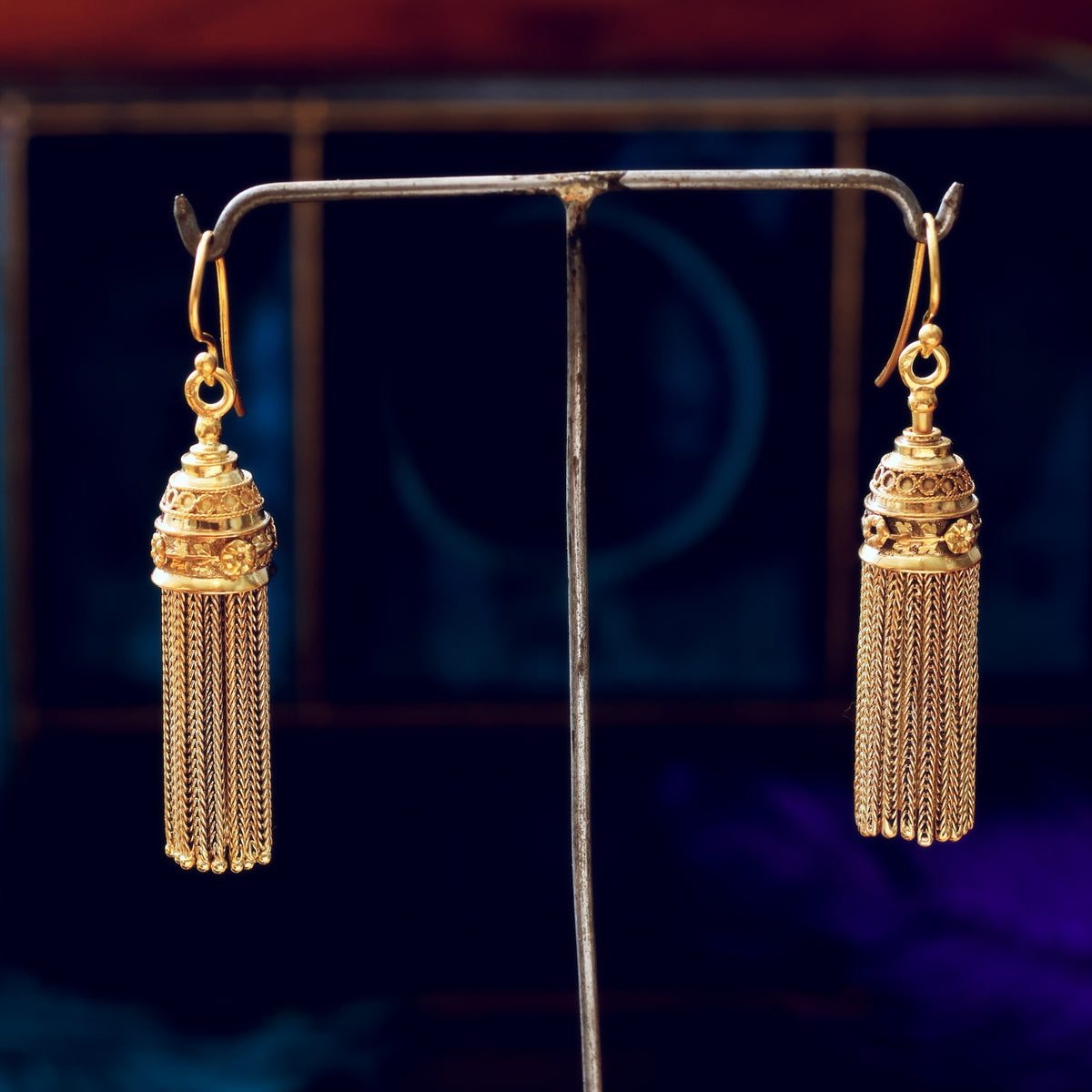 Circa 1870's French 18ct Gold Tassel Earrings