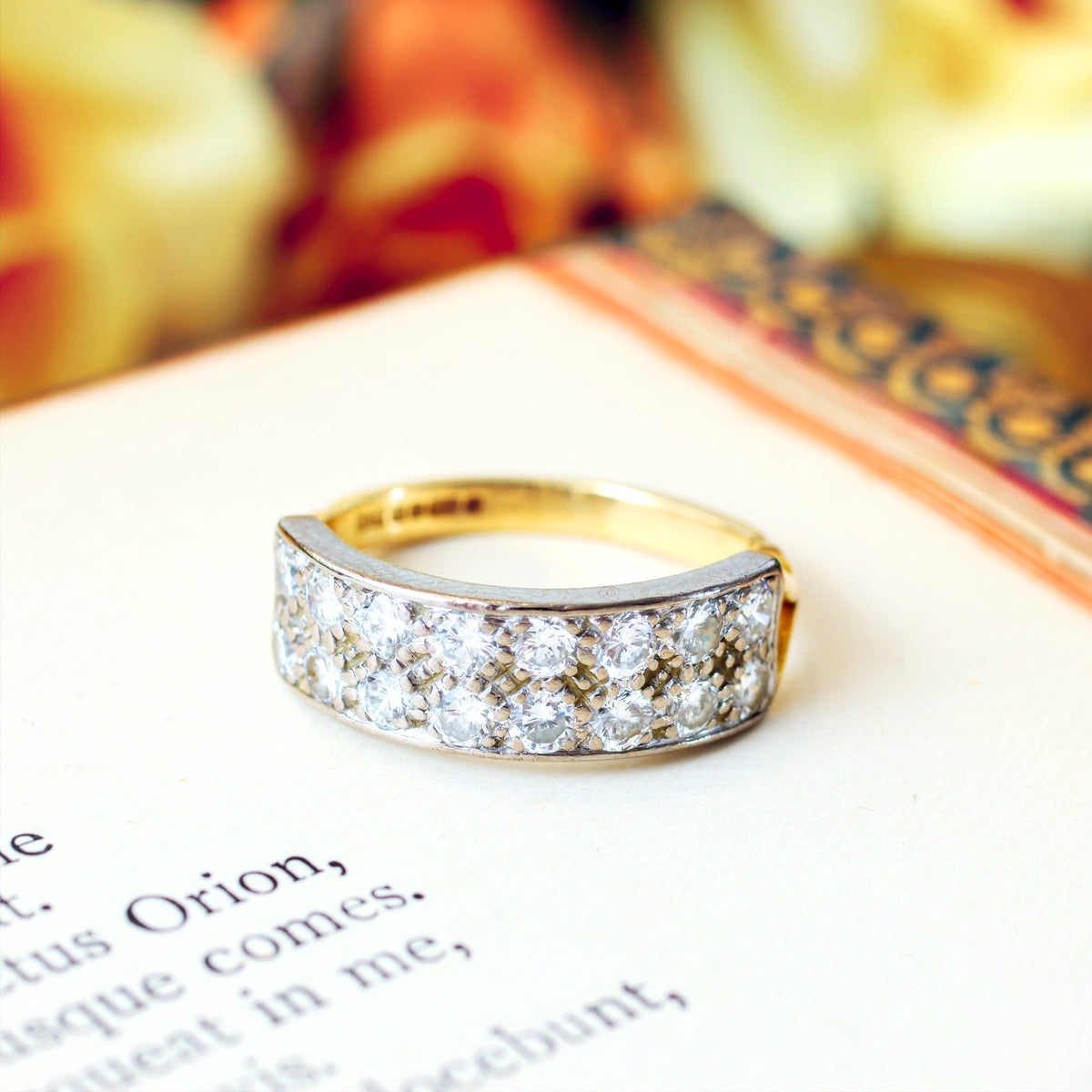 Super Sparkly Statement Vintage Diamond Band Ring