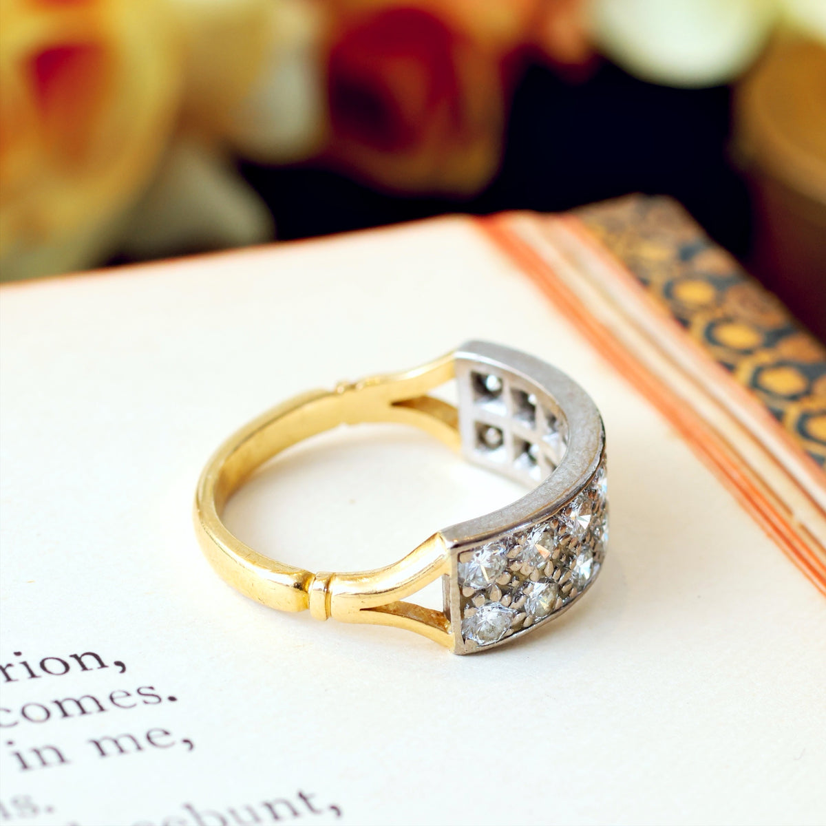 Super Sparkly Statement Vintage Diamond Band Ring