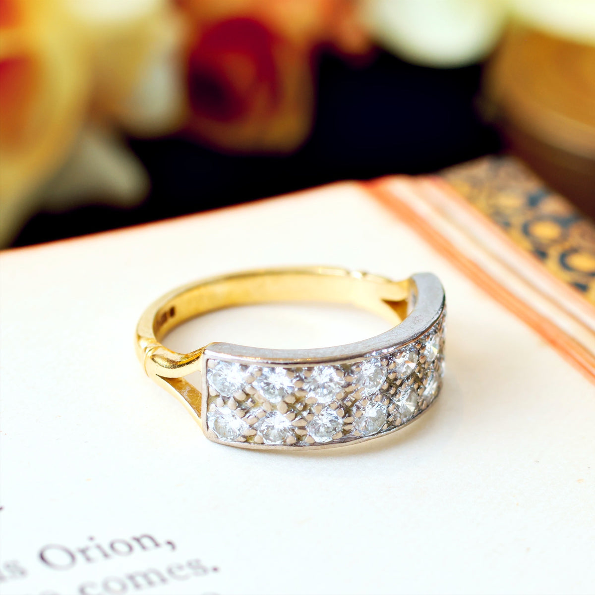 Super Sparkly Statement Vintage Diamond Band Ring