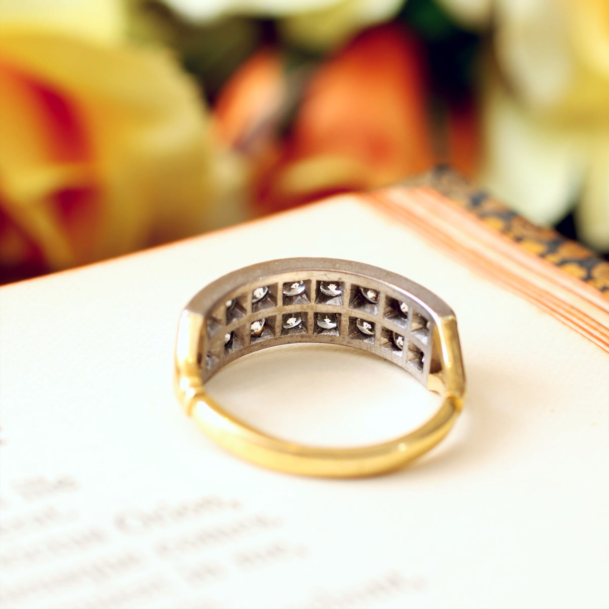 Super Sparkly Statement Vintage Diamond Band Ring