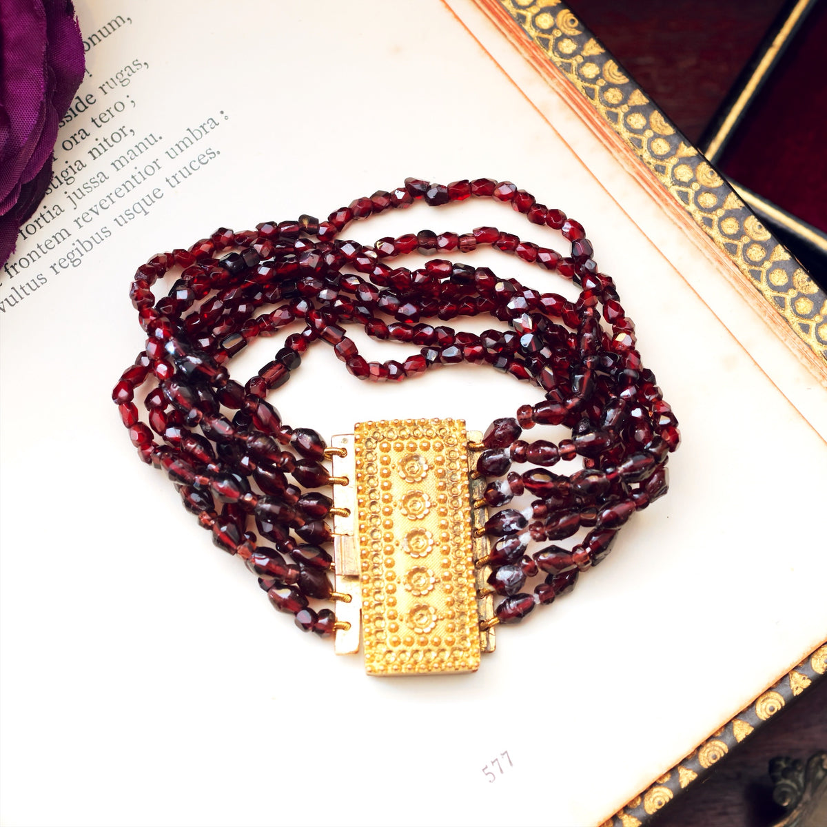 Glorious Antique Georgian Pyrope Garnet Bracelet