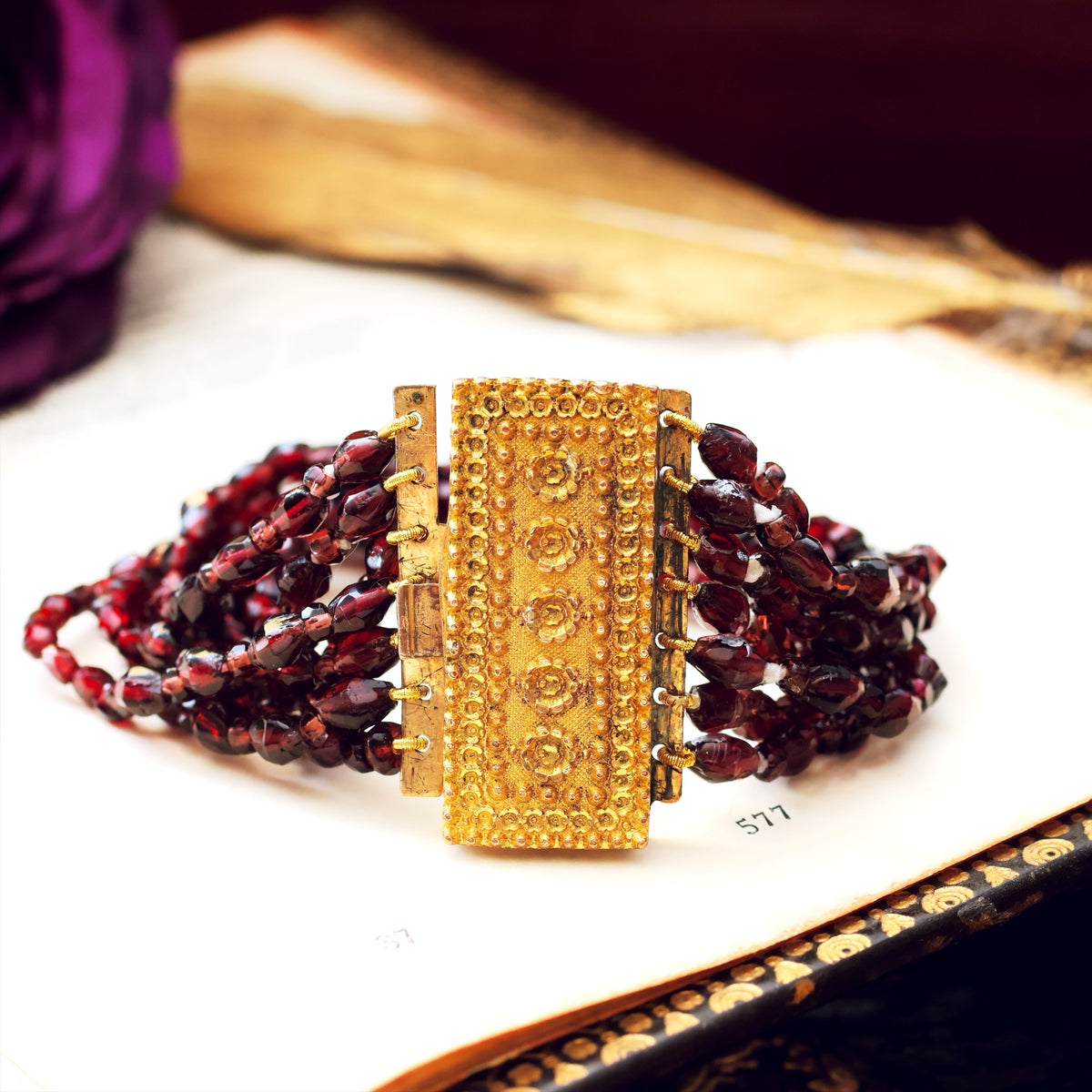 Glorious Antique Georgian Pyrope Garnet Bracelet