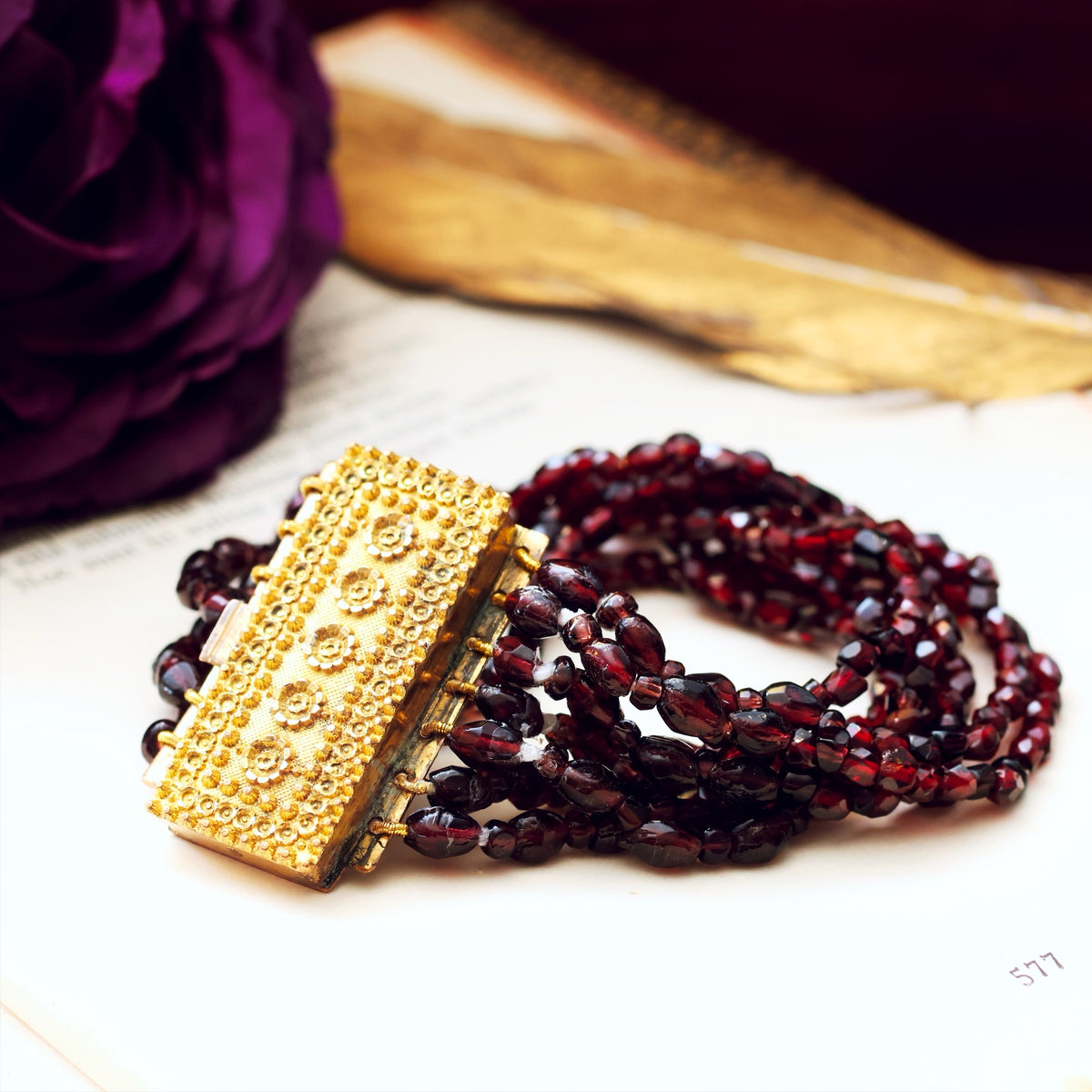 Glorious Antique Georgian Pyrope Garnet Bracelet