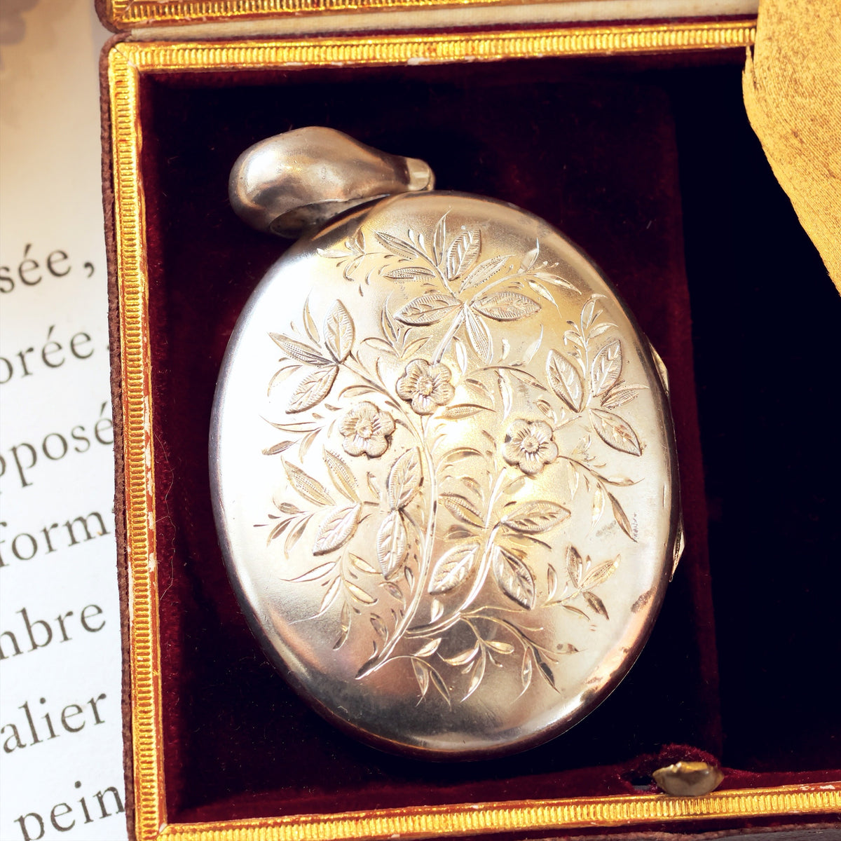 Antique Victorian Silver Floral Locket