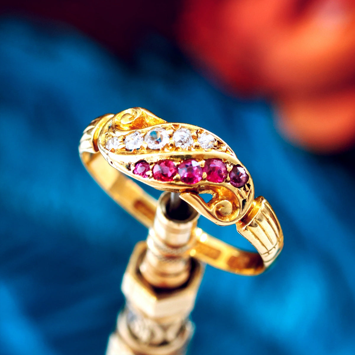 Romantic Date 1892 Ruby & Diamond Band Ring