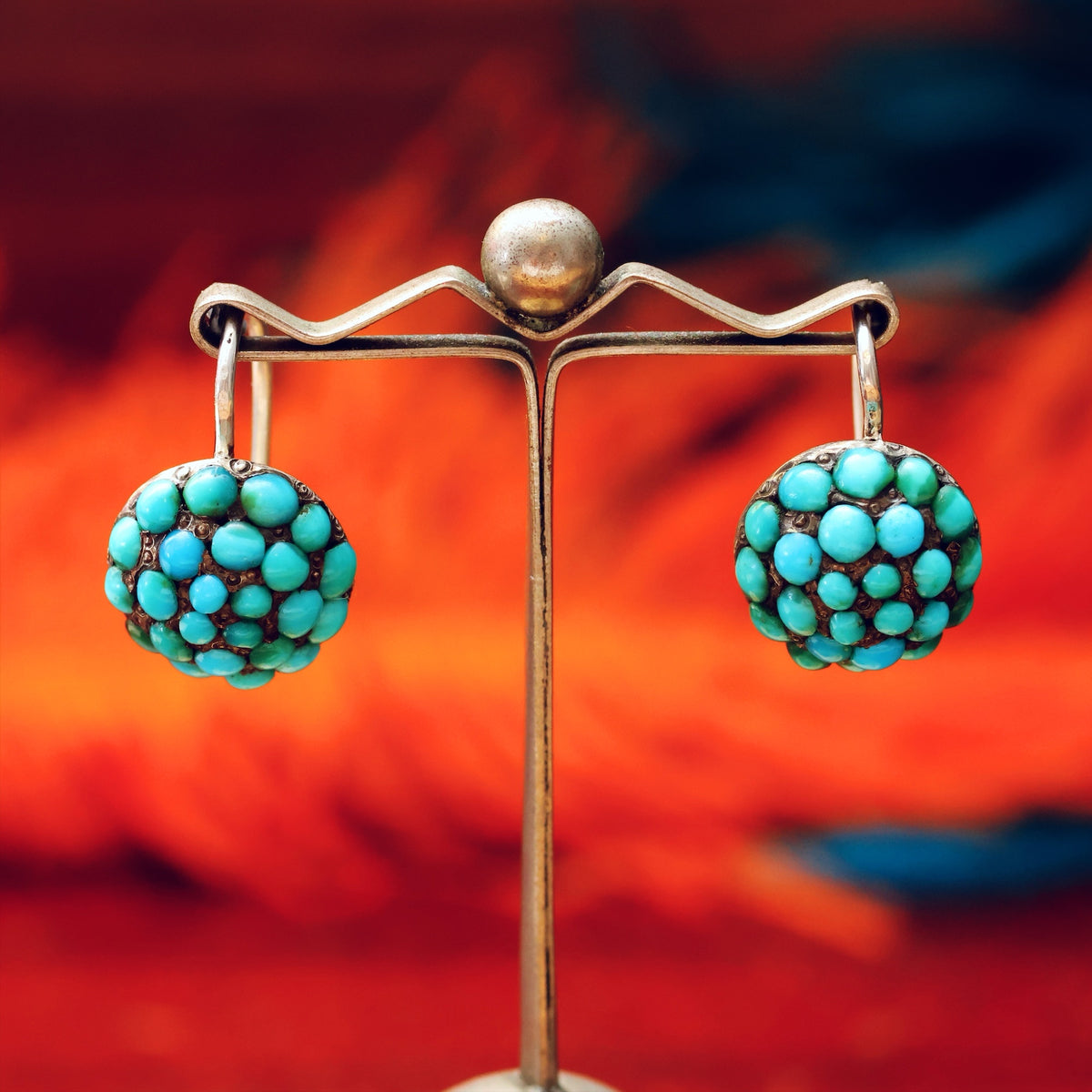 Vintage Turquoise & Silver Earrings