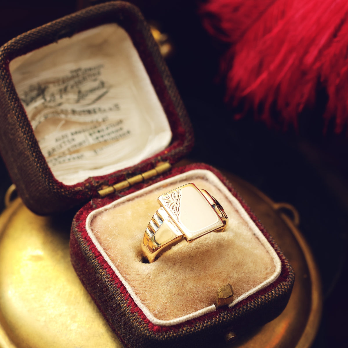 Vintage Date 1955 9ct Gold Signet Ring