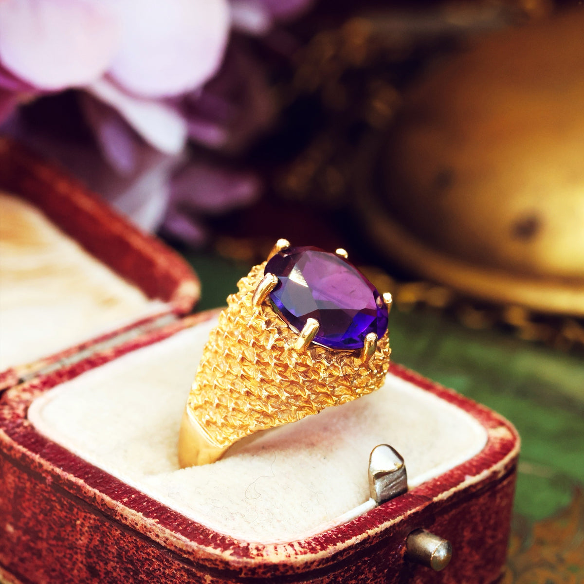 Vintage 1960's Amethyst Cocktail Ring