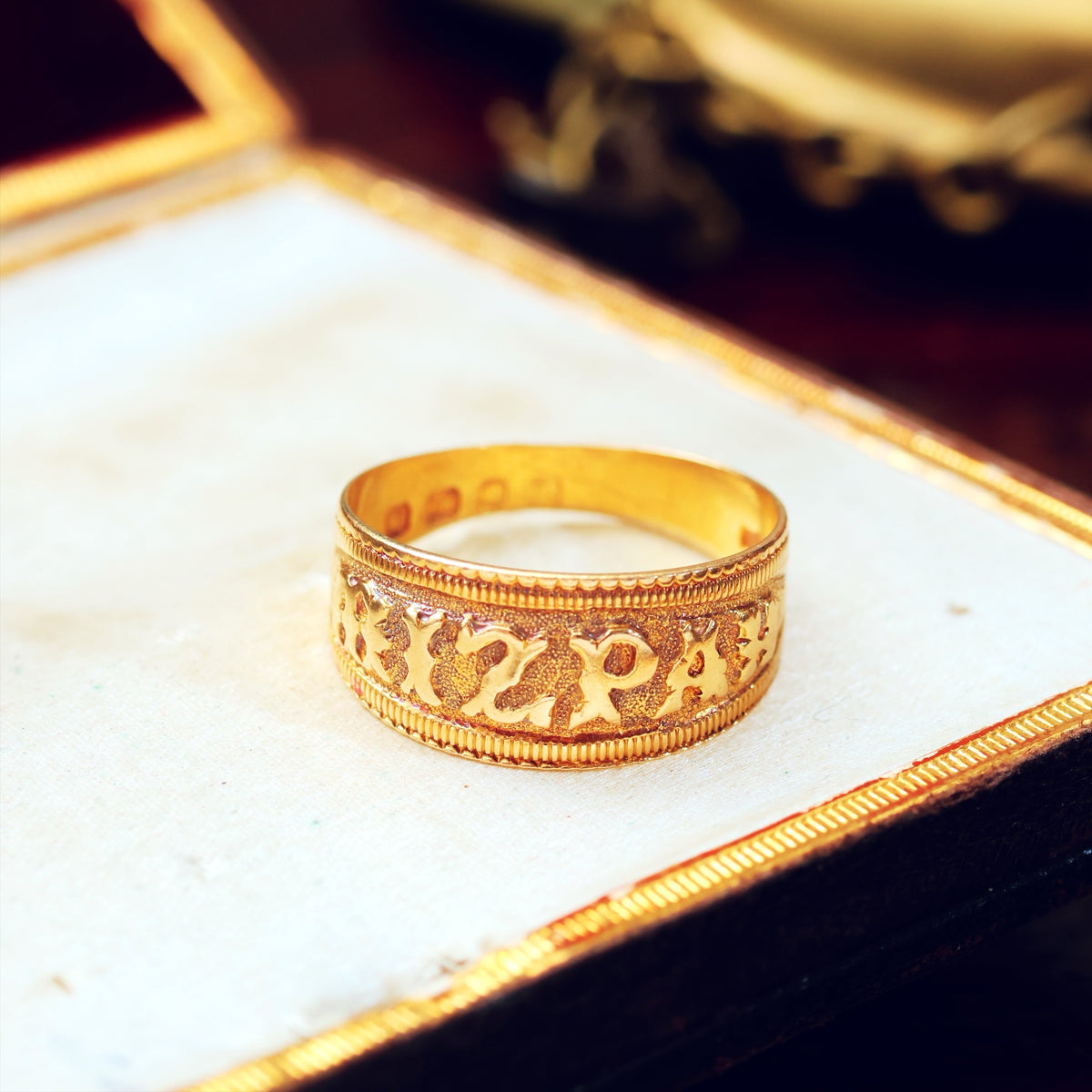 Antique Date 1886 18ct Gold MIZPAH Ring