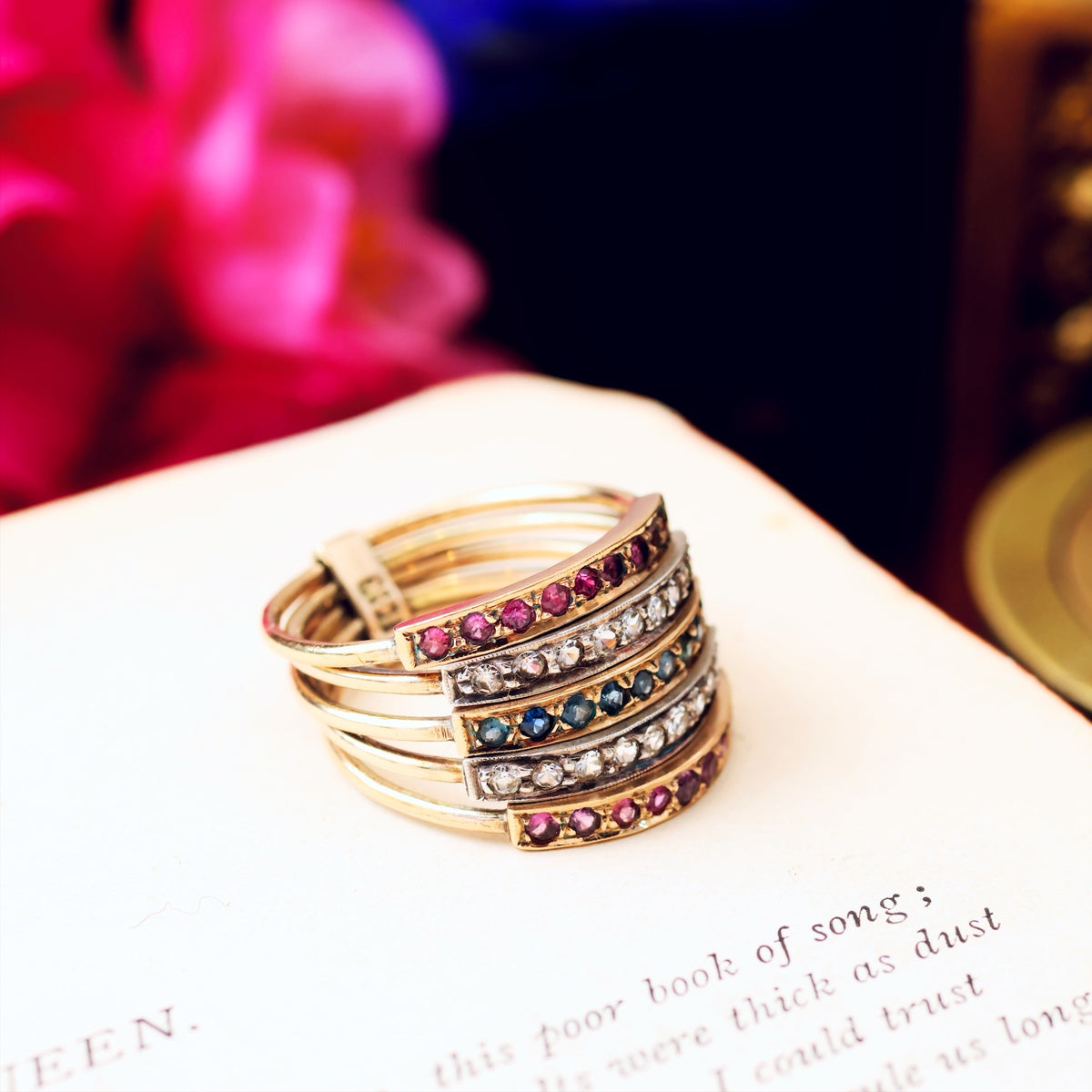 Vintage Multi Gem 'Harem' Ring