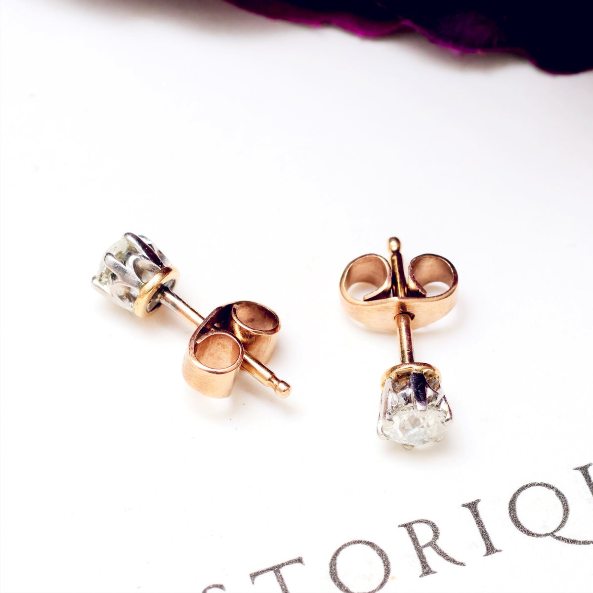 Beautiful Half Carat Vintage Diamond Earring Studs