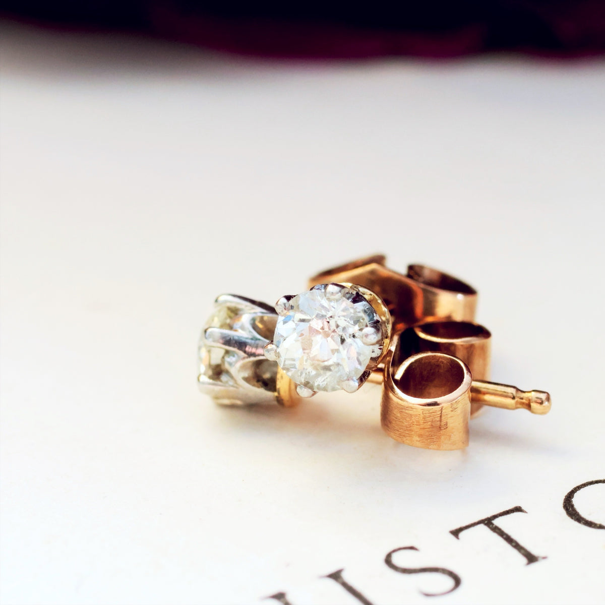 Beautiful Half Carat Vintage Diamond Earring Studs