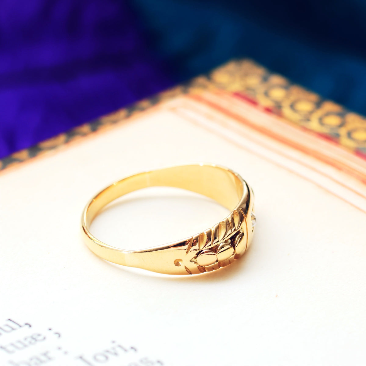 Adorable Antique Hand Cut Diamond Band Ring