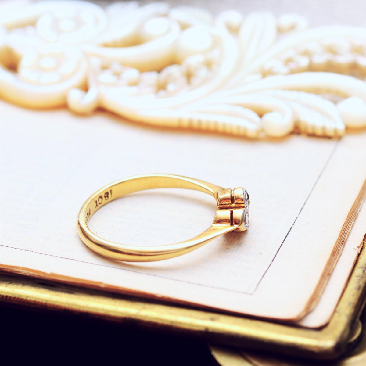 Dainty Sweetheart! Antique Diamond Flowerette Ring