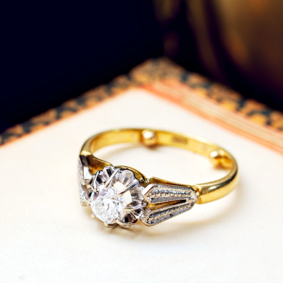 Vintage 1950's Modern Diamond Engagement Ring