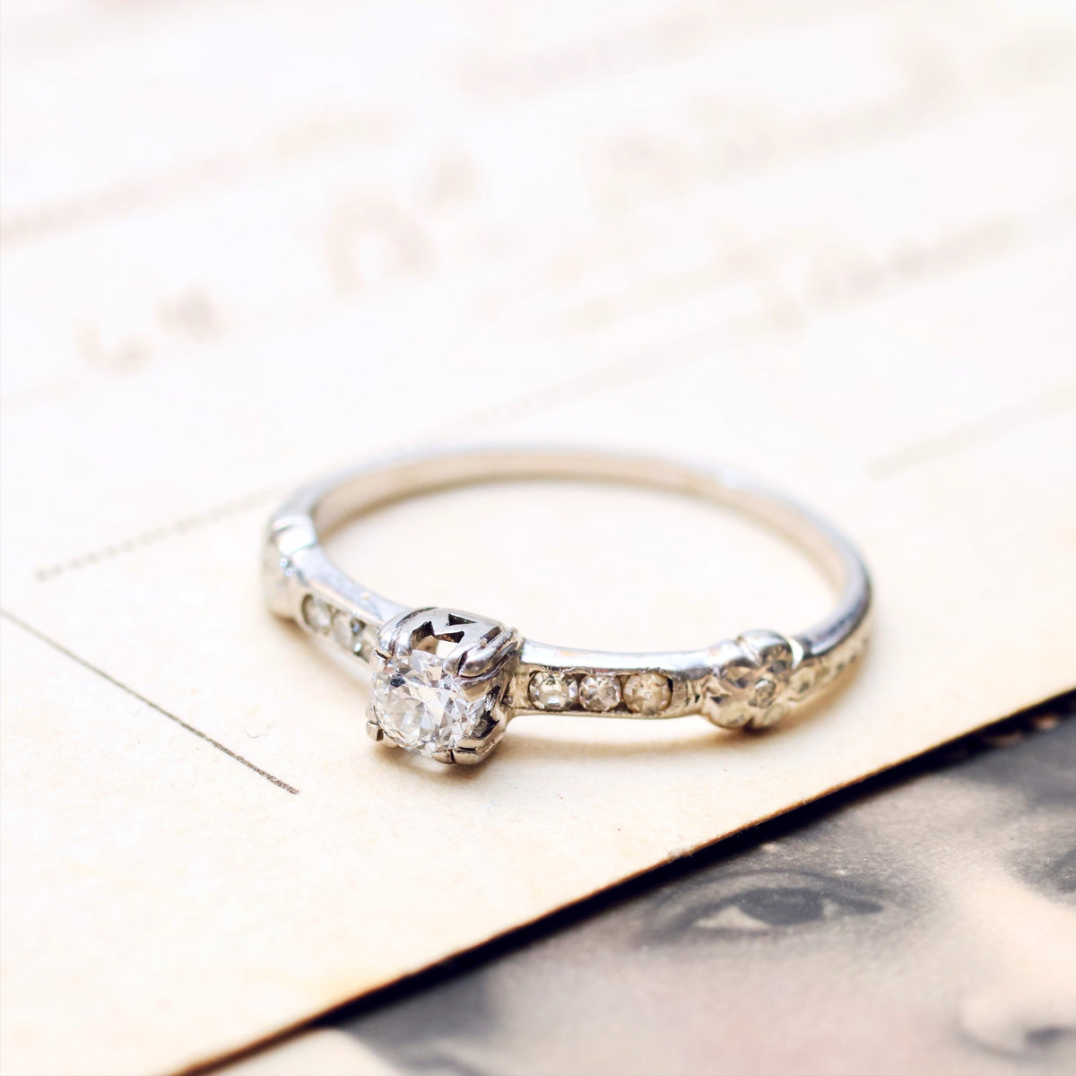 Vintage Platinum & Diamond Solitaire Ring