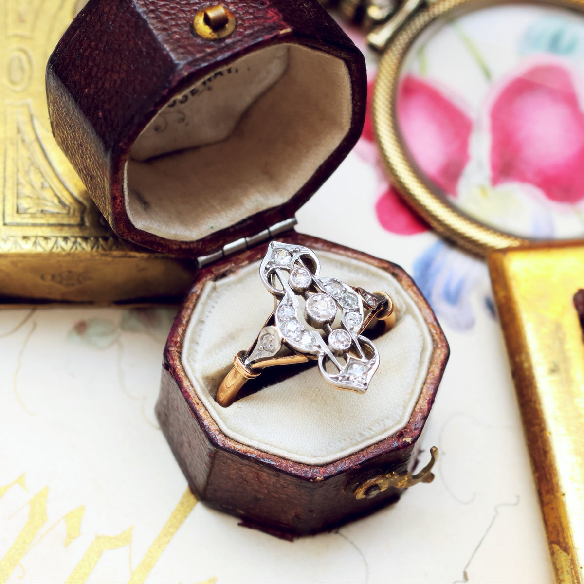 Loveliest Charm! Fine Vintage Diamond Panel Ring