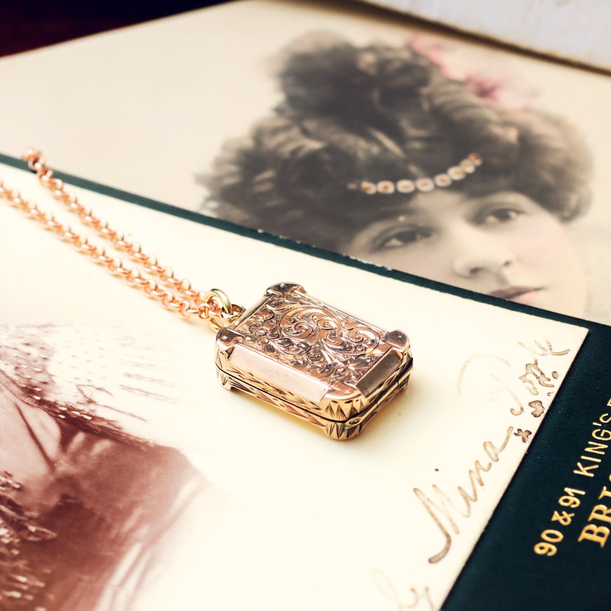 Adorable Miniature Antique Gold Book Locket