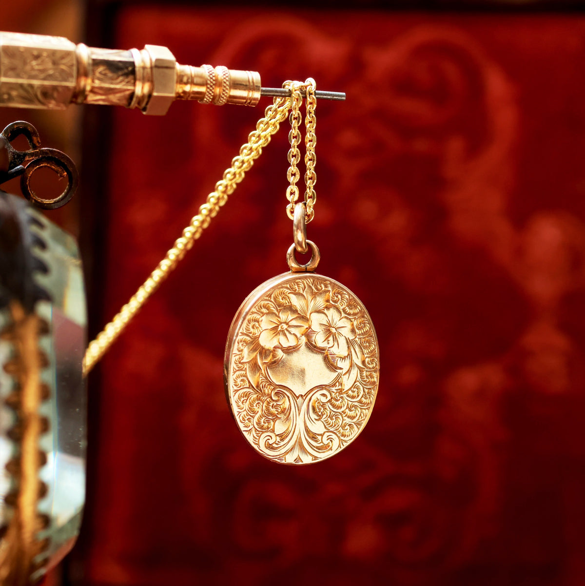 Antique Lily of the Valley Gold Locket