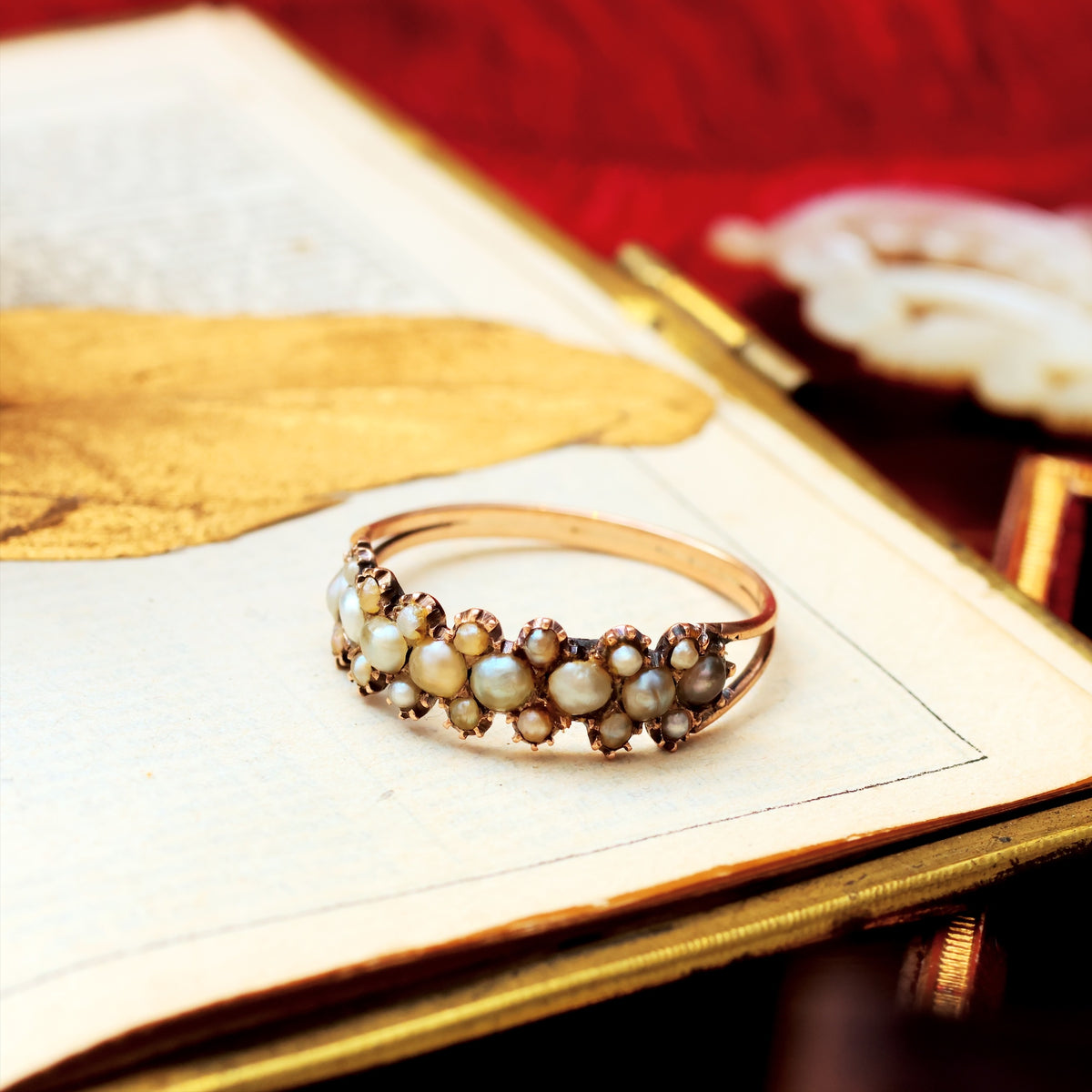 Devotedly Divine Antique Georgian Pearl Band Ring