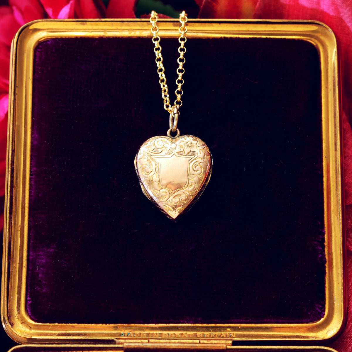 Antique Roses for LOVE Edwardian Heart Locket