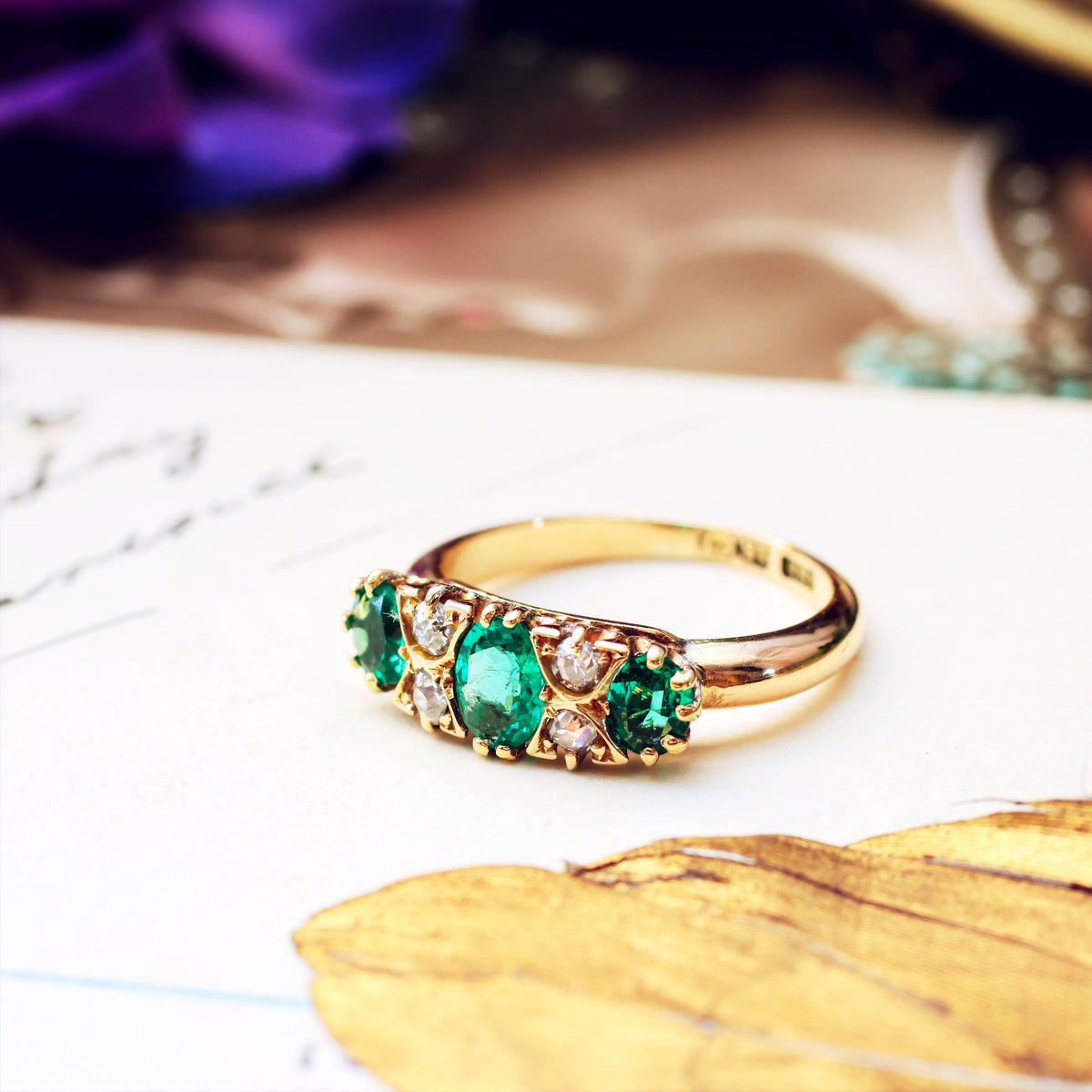 Antique Victorian Emerald & Diamond Ring