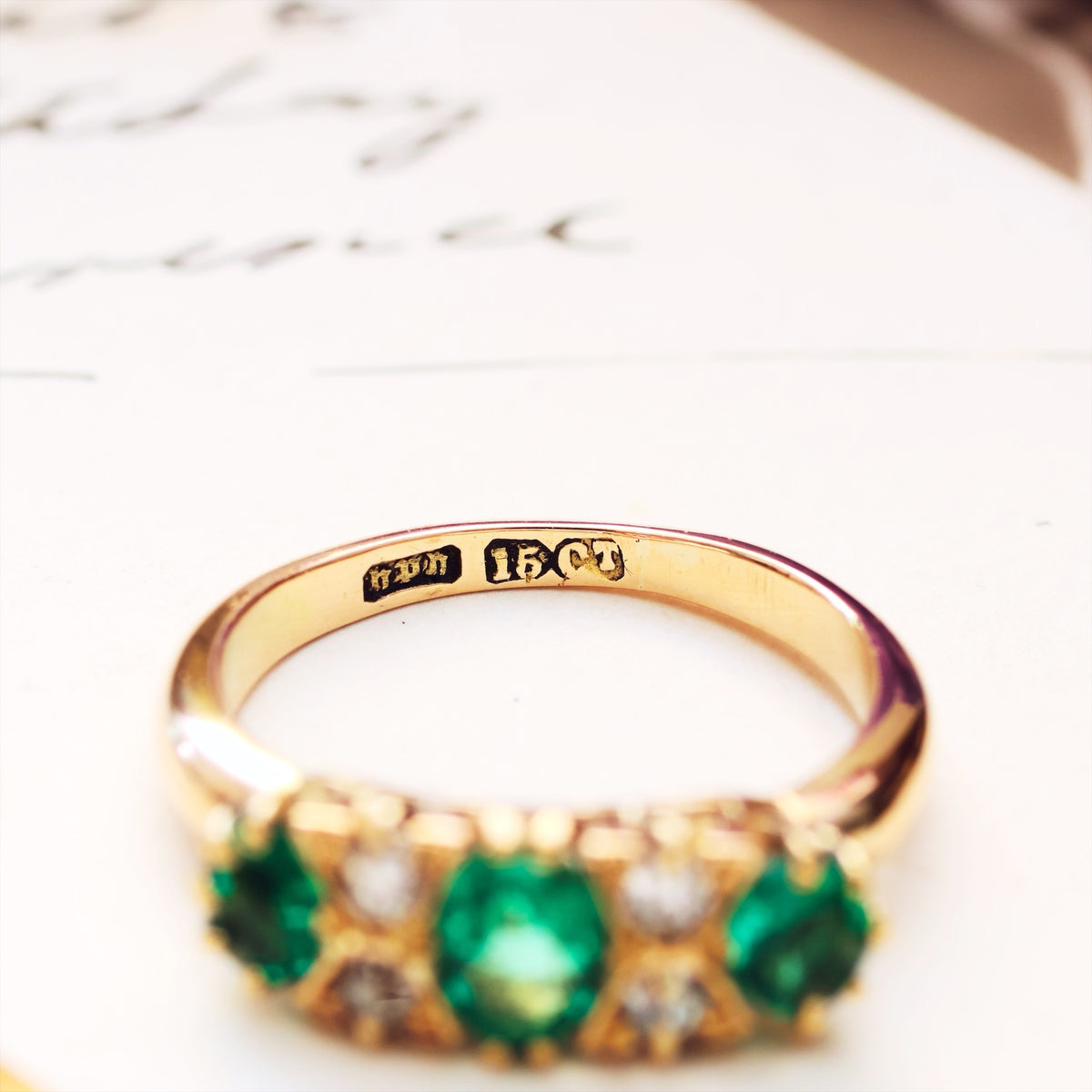 Antique Victorian Emerald & Diamond Ring