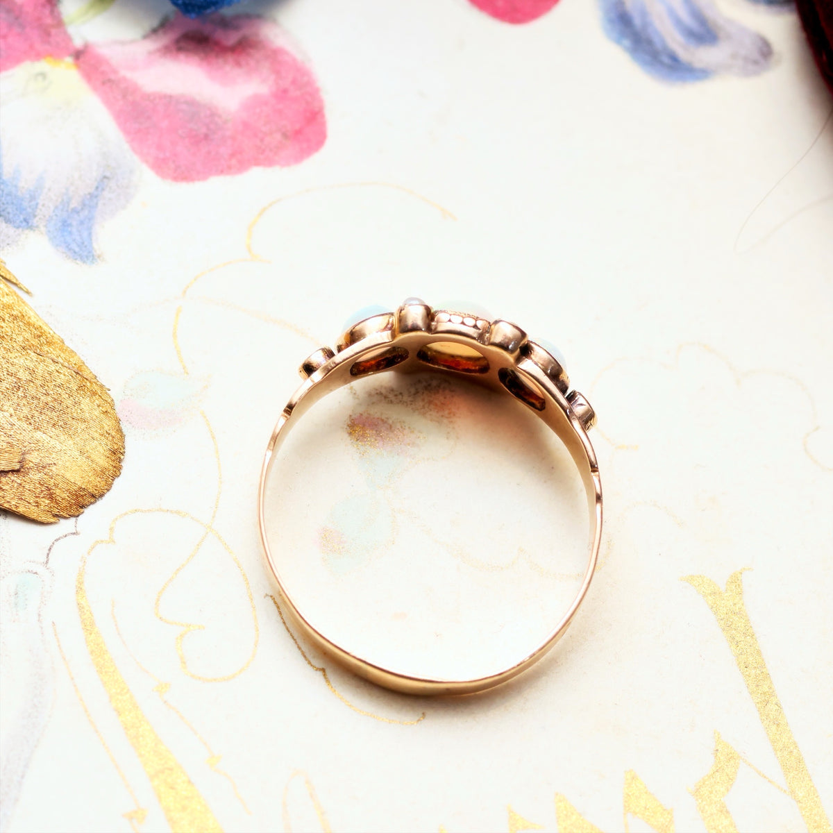 Antique Victorian Opal & Seed Pearl Ring