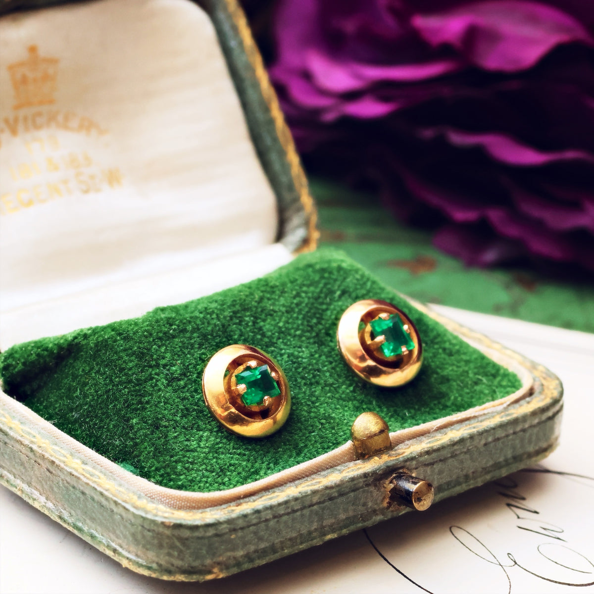 Top Quality Verdant Green Emerald Earrings