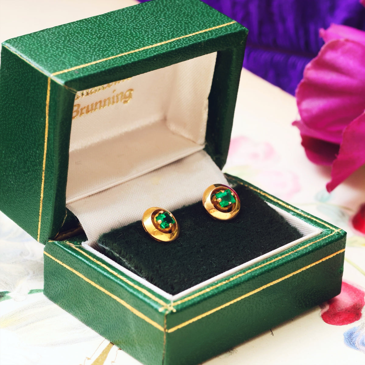 Top Quality Verdant Green Emerald Earrings