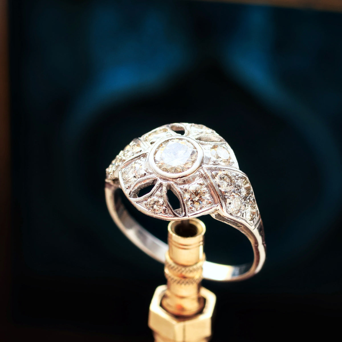 Vintage Art Deco Diamond Boule Cocktail Ring