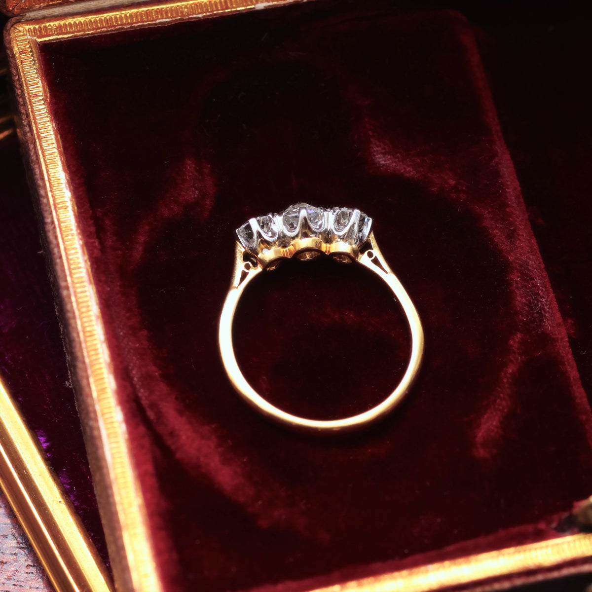 Oh Happy Love! Vintage Diamond Trilogy Engagement Ring