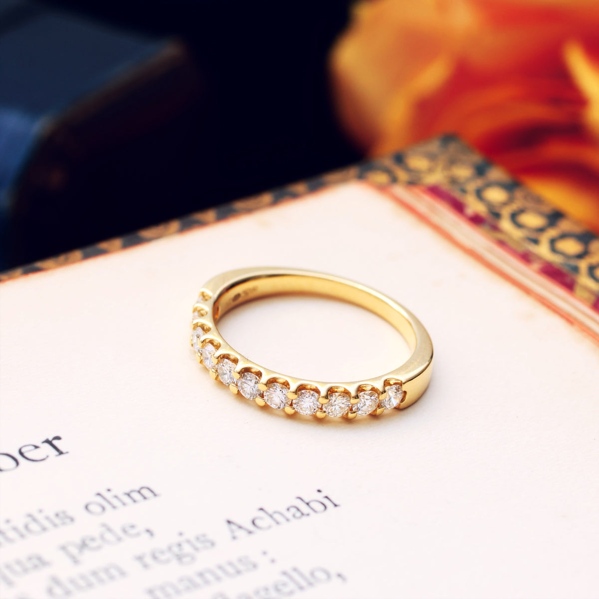 Half Carat 18ct Yellow Gold Half Eternity Ring