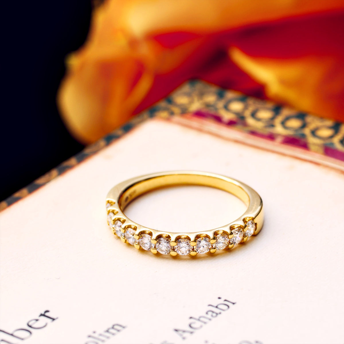 Half Carat 18ct Yellow Gold Half Eternity Ring