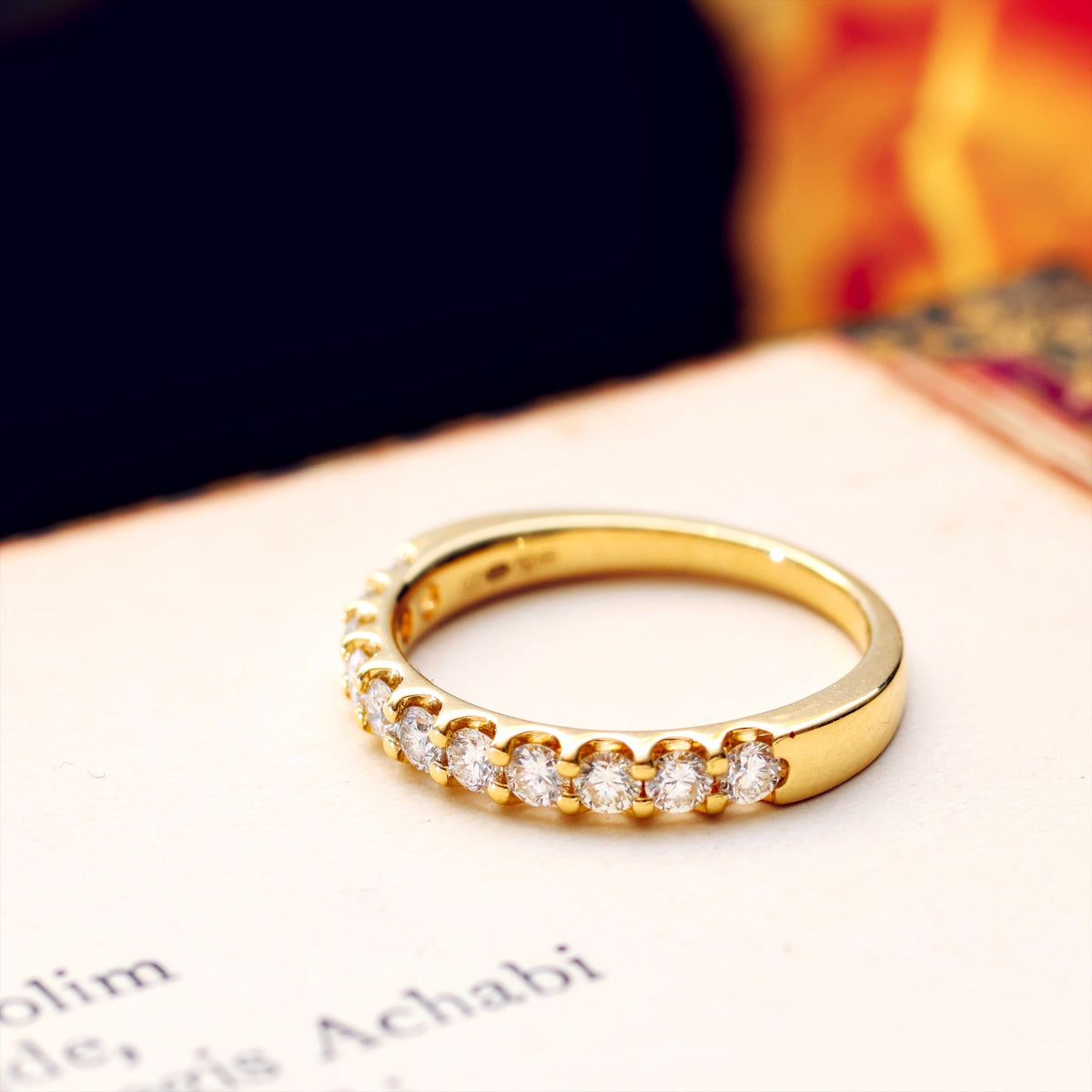 Half Carat 18ct Yellow Gold Half Eternity Ring