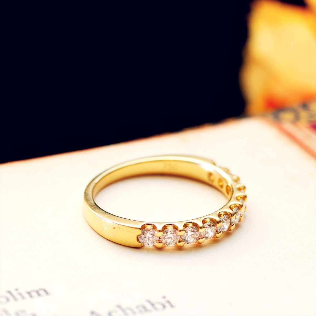 Half Carat 18ct Yellow Gold Half Eternity Ring