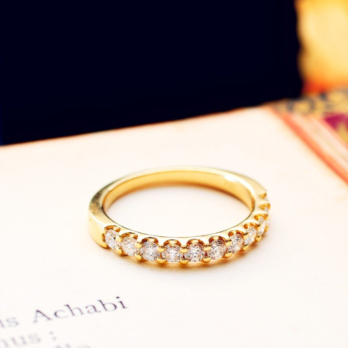 Half Carat 18ct Yellow Gold Half Eternity Ring