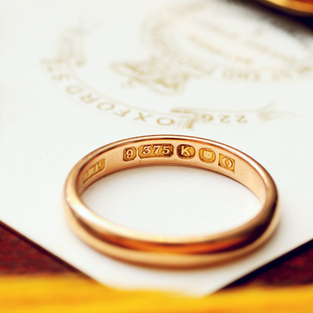 Vintage Date 1945 'Utility' Rose Gold Wedding Ring