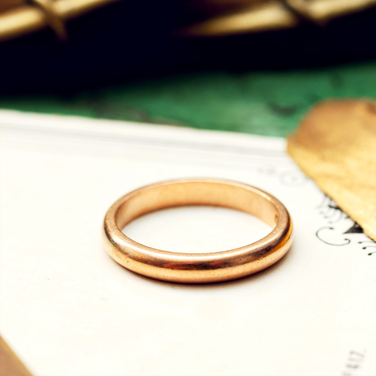 Vintage Date 1943 'Utility' Rose Gold Wedding Ring