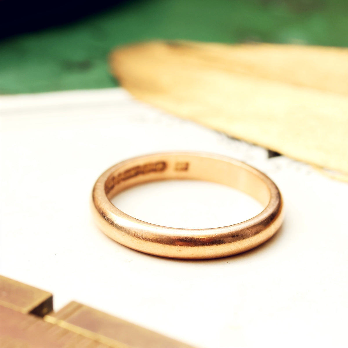 Vintage Date 1943 'Utility' Rose Gold Wedding Ring