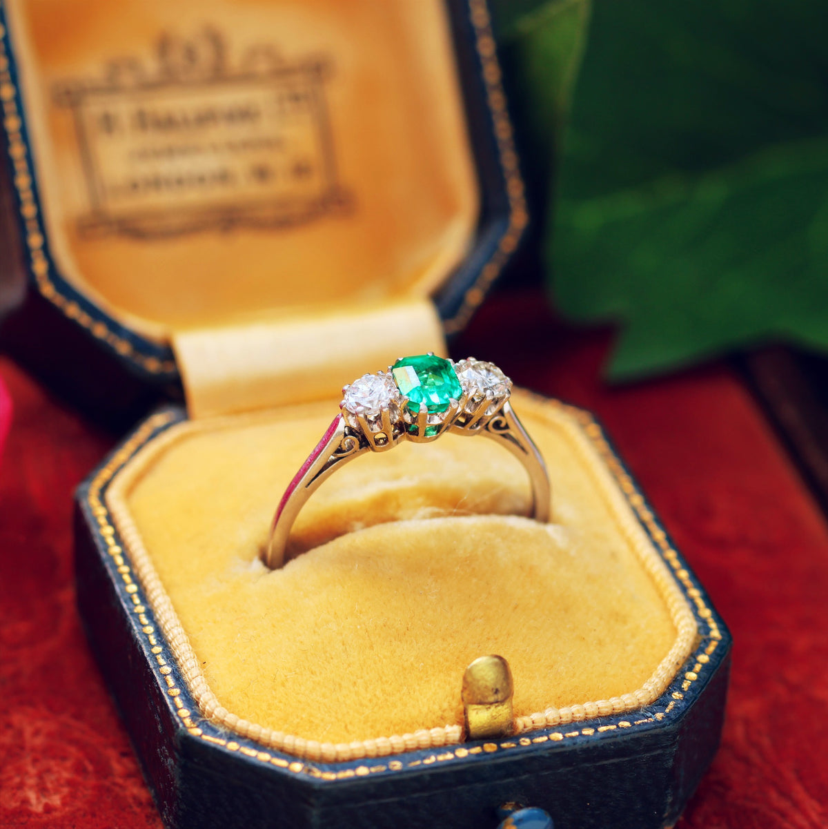 Vintage Emerald & Diamond Trilogy Ring