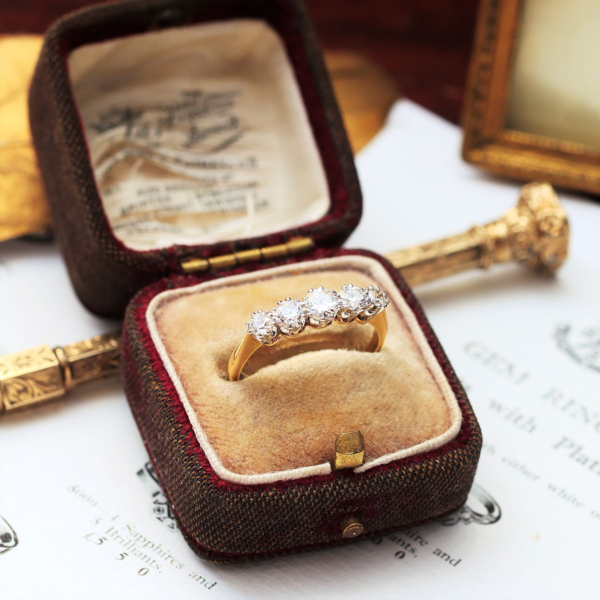 Finest Antique Edwardian Diamond Engagement Ring