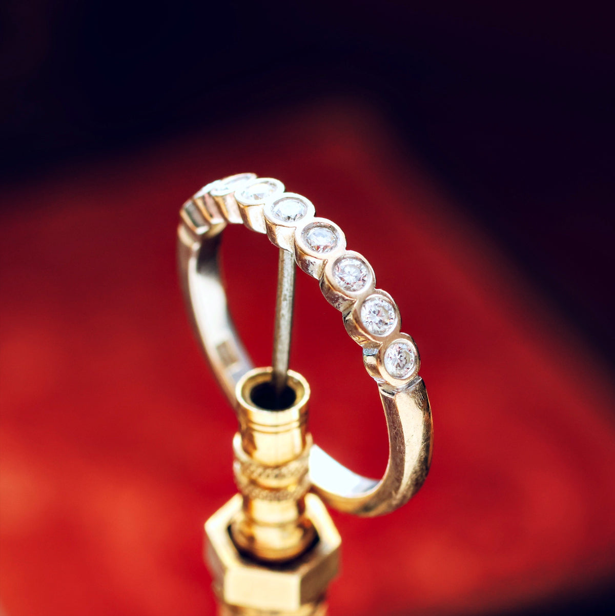 Vintage White Gold & Diamond Half Eternity Ring