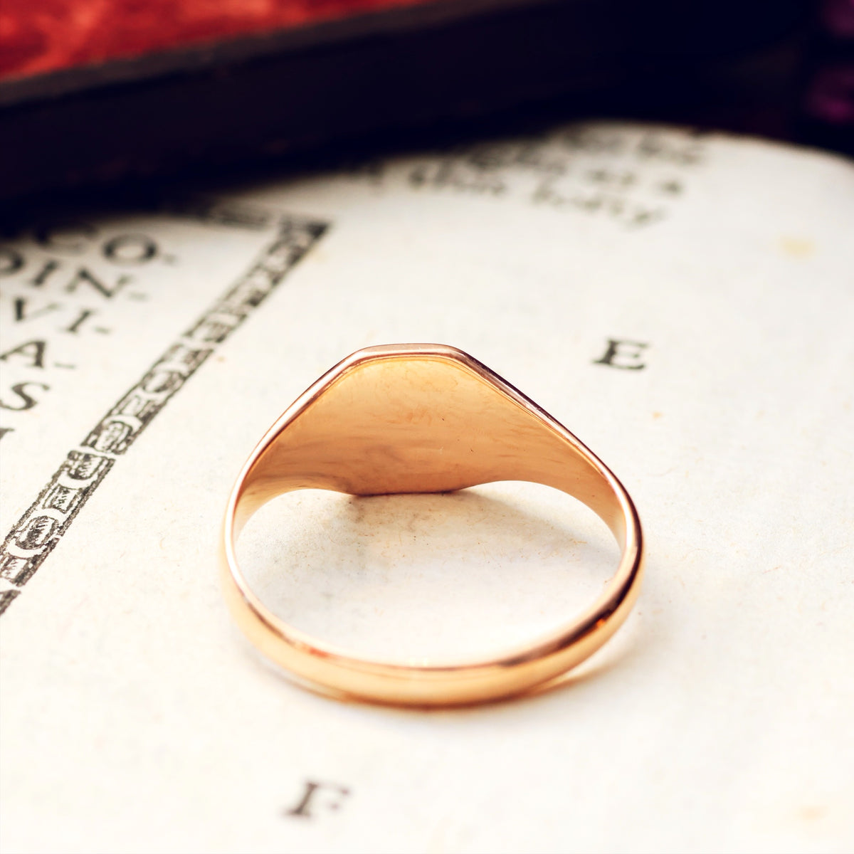 Vintage Date 1930 Rose Gold Signet Ring